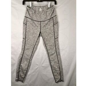 RBX Women's Gray Speckl High Waist Athletic Leggings Pockets S/P Squat Proof